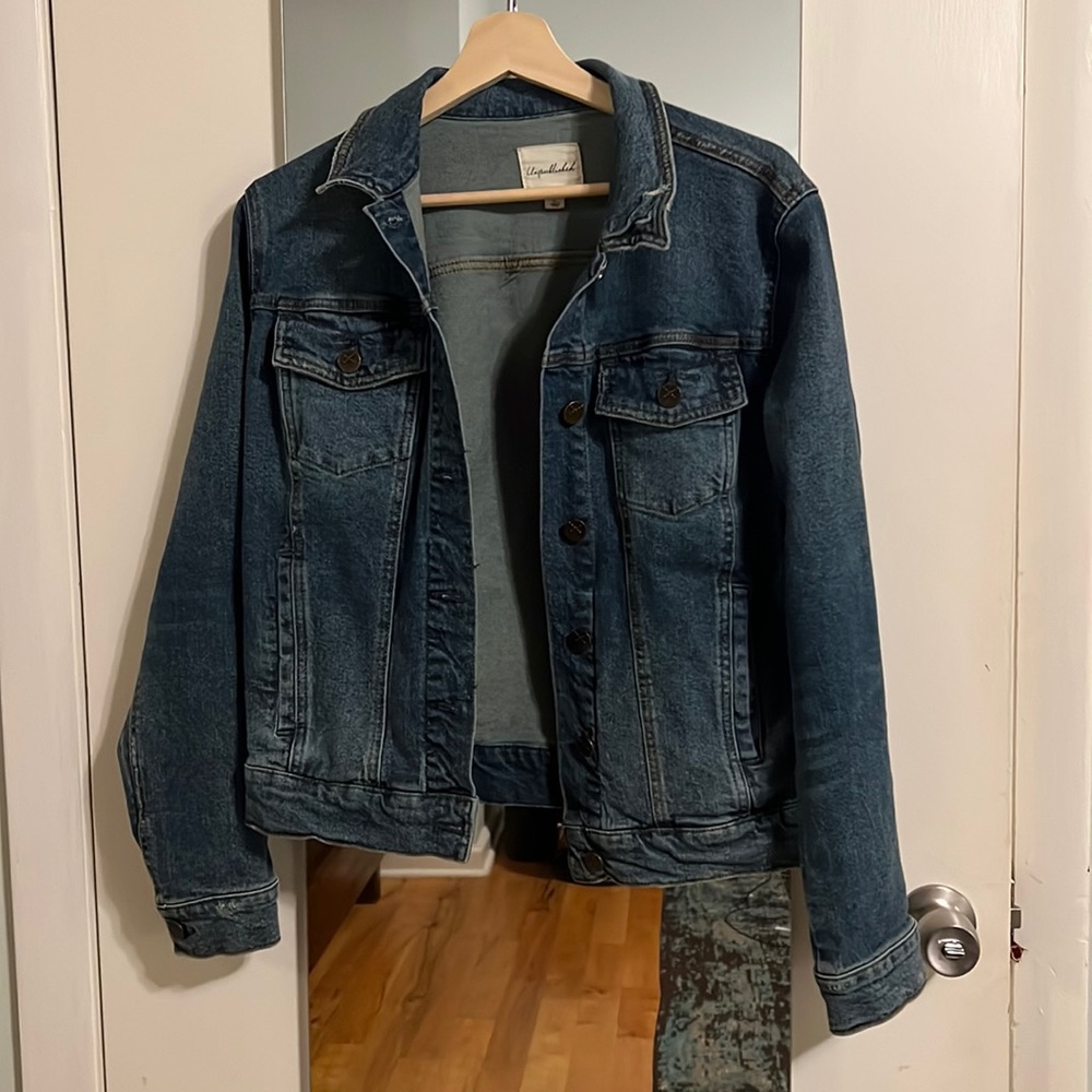 Unpublished Lightly Distressed Denim Jacket, Size L